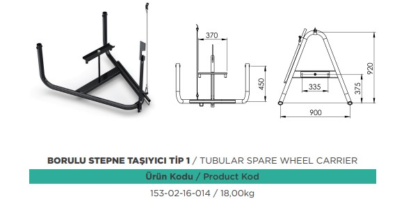 STEPNE TASIYICI BORU TIP PILOT DORSE SIYAH BOYALI NVP